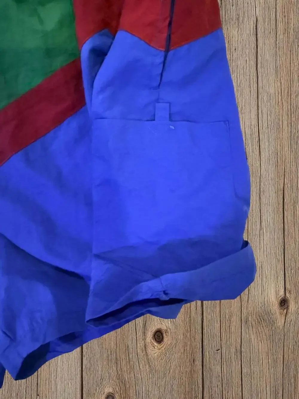 Vintage 90s Retro Rise Colorblock Swim Trunks